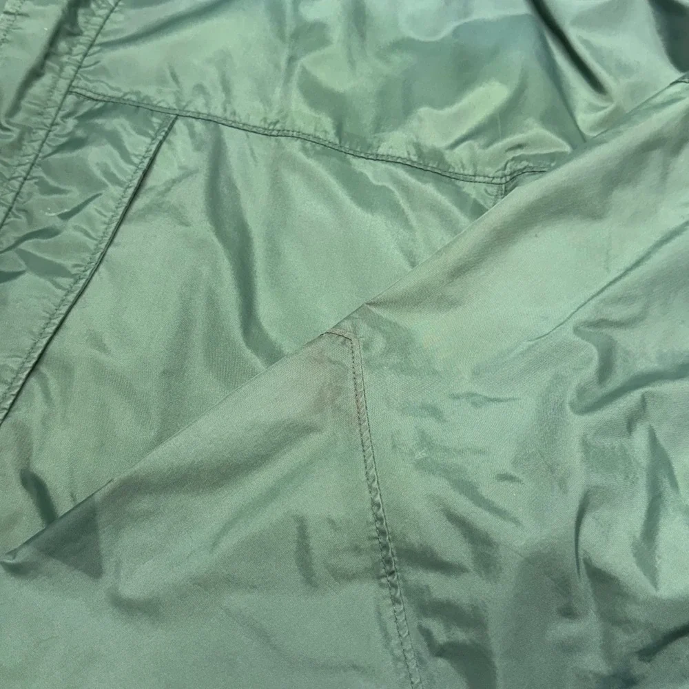 VTG Columbia Hooded Windbreaker Mens Size L Green Mesh Lined Full Zip Jacket